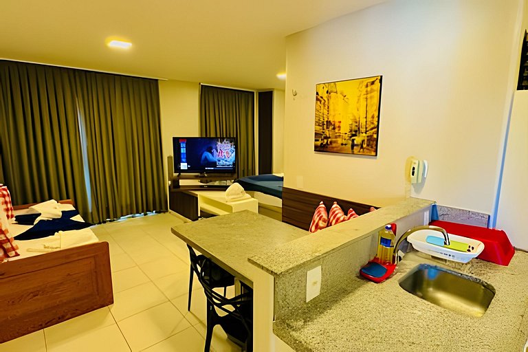 Apartamento confortável com vista para a piscina no VG Sun C