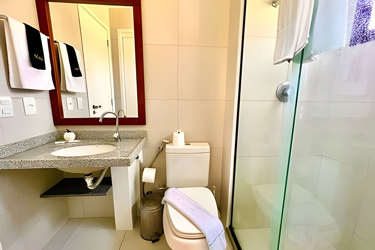 Bangalô térreo com vista para o mar, churrasqueira e 2 quart