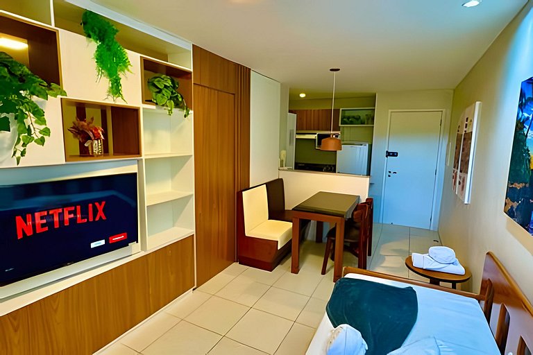 Apartamento Mais Top do VG Sun, 1 quarto, com máquina de lav