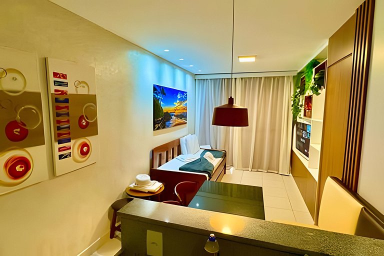Apartamento Mais Top do VG Sun, 1 quarto, com máquina de lav