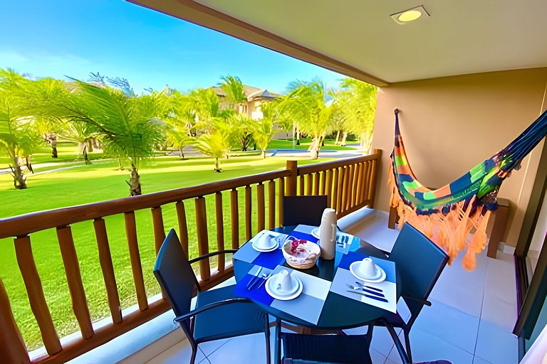 Bangalô com 2 quartos, vista para o jardim e máquina de lava