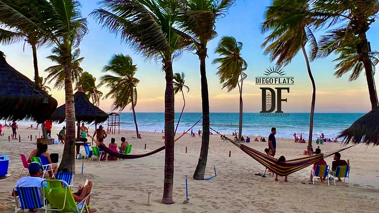 Bangalô com vista para o mar, 2 quartos, térreo, com churras