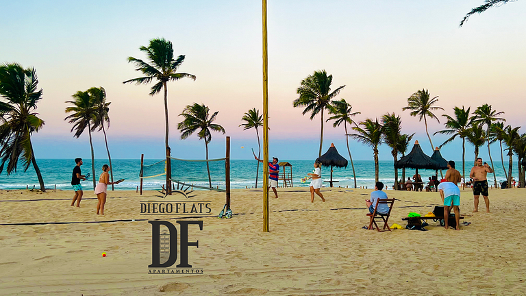 Bangalô com vista para o mar, 2 quartos, térreo, com churras