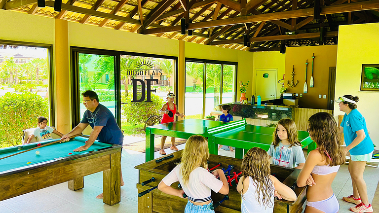 Bangalô com vista para o mar, 2 quartos, térreo, com churras