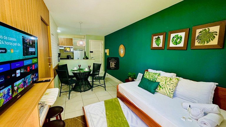 Apartamento térreo com vista para o jardim no Vg Sun Cumbuco