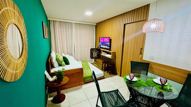 Apartamento térreo com vista para o jardim no Vg Sun Cumbuco