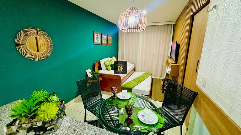 Apartamento térreo com vista para o jardim no Vg Sun Cumbuco