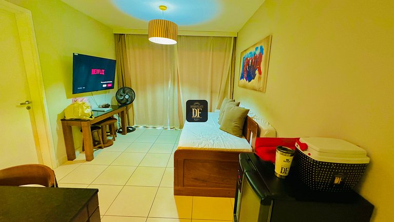 Bangalô com 2 quartos, vista para o jardim e máquina de lava