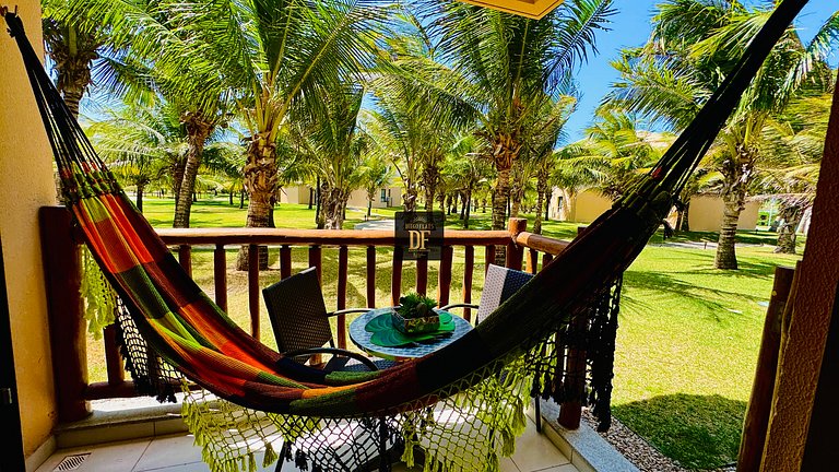 Apartamento térreo com vista para o jardim no Vg Sun Cumbuco