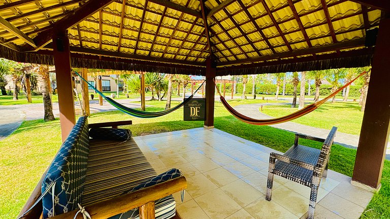 Bangalô com 2 quartos, vista para o jardim e máquina de lava