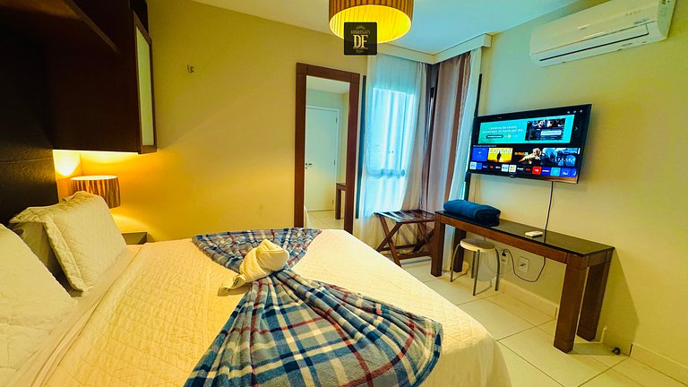 Bangalô com vista para o mar, 2 quartos, térreo, com churras