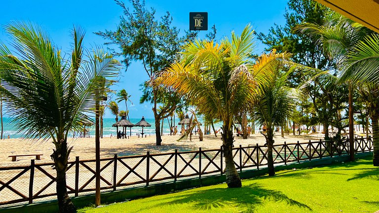 Bangalô com vista para o mar, 2 quartos, térreo, com churras