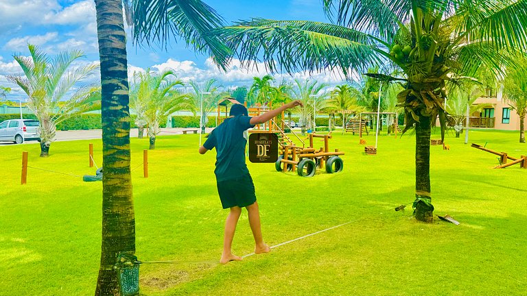 Bangalô térreo com vista para o mar, churrasqueira e 2 quart