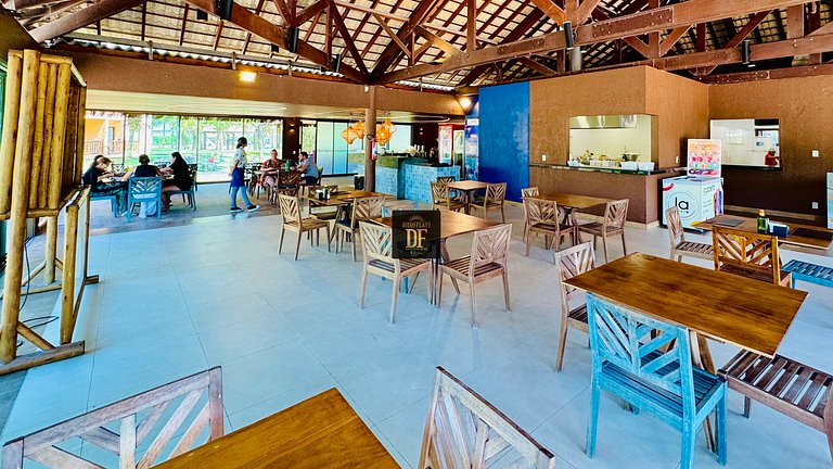 Bangalô com vista para o mar, 2 quartos, térreo, com churras