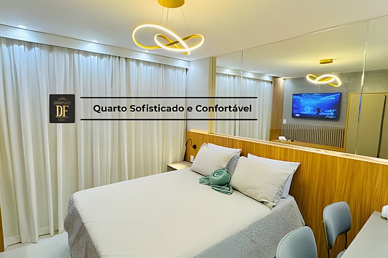 Studio - Rooftop com Piscina, perto da Beira Mar!