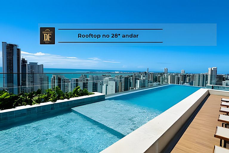 Studio - Rooftop com Piscina, perto da Beira Mar!