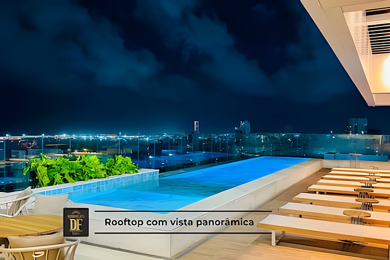 Studio - Rooftop com Piscina, perto da Beira Mar!