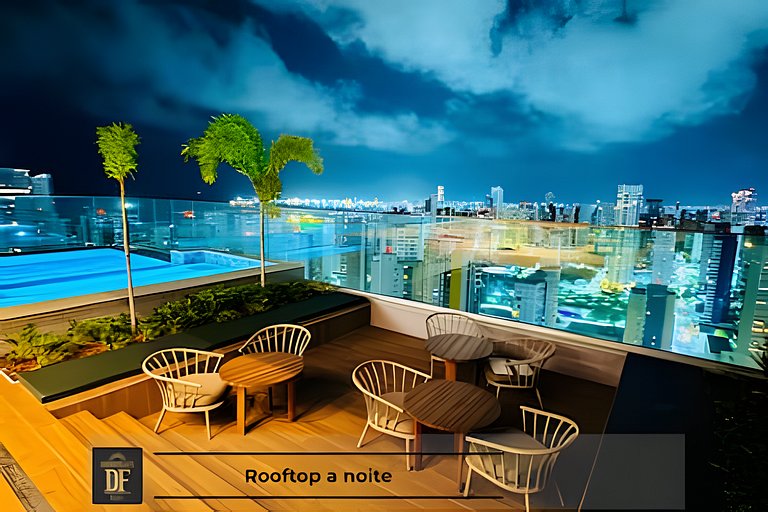Studio - Rooftop com Piscina, perto da Beira Mar!