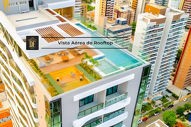 Studio - Rooftop com Piscina, perto da Beira Mar!