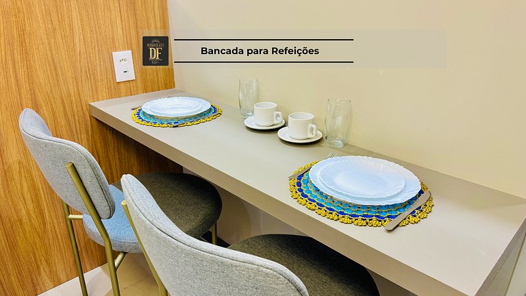 Studio com rooftop, piscina e localização próxima à Beira Ma