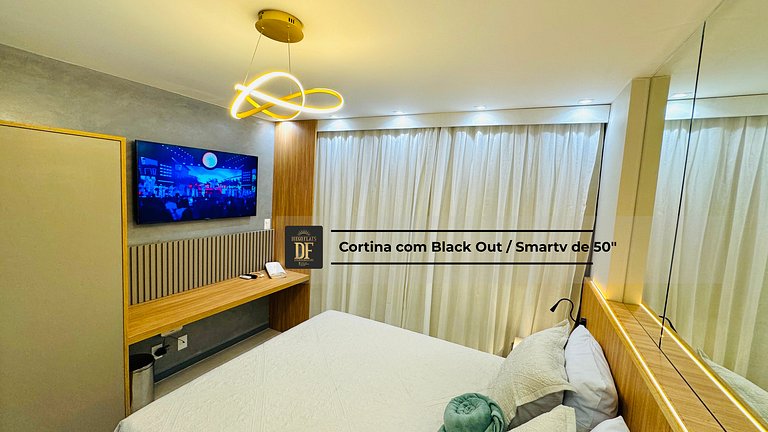 Studio com rooftop, piscina e localização próxima à Beira Ma