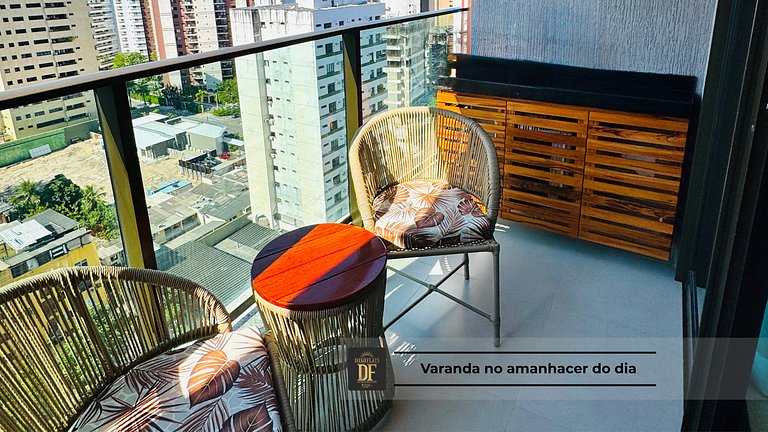 Studio com rooftop, piscina e localização próxima à Beira Ma