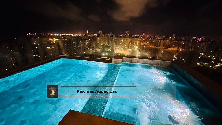 Studio com rooftop, piscina e localização próxima à Beira Ma