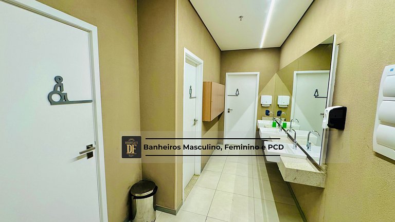 Studio com rooftop, piscina e localização próxima à Beira Ma