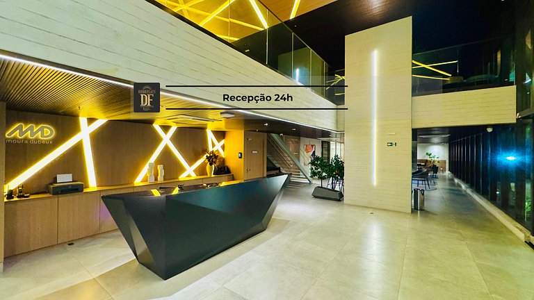 Studio com rooftop, piscina e localização próxima à Beira Ma