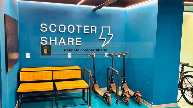 Studio com rooftop, piscina e localização próxima à Beira Ma