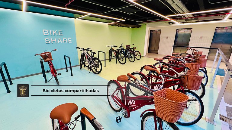 Studio com rooftop, piscina e localização próxima à Beira Ma