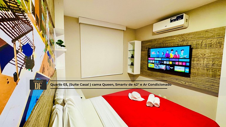 3 quartos com vista panorâmica, na Orla da Praia