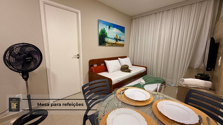 02 Quartos, Vista Mar e Piscinas, Maquina de Lavar