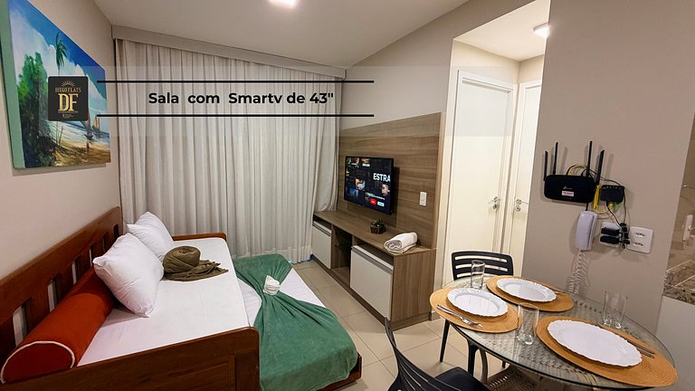 02 Quartos, Vista Mar e Piscinas, Maquina de Lavar