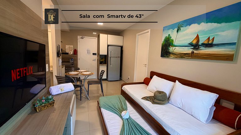 02 Quartos, Vista Mar e Piscinas, Maquina de Lavar