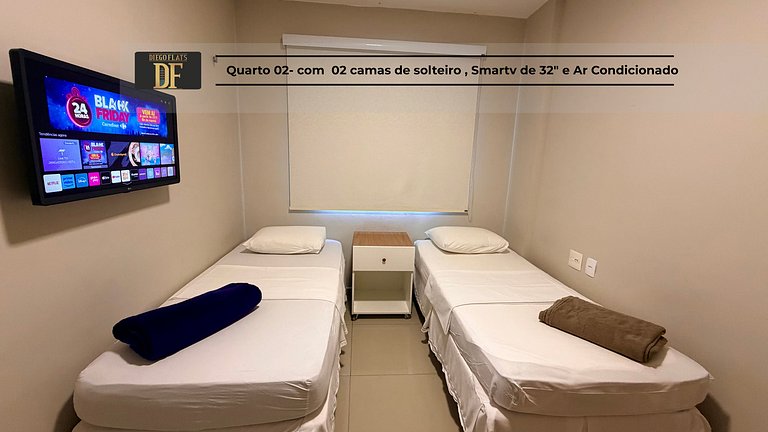 02 Quartos, Vista Mar e Piscinas, Maquina de Lavar