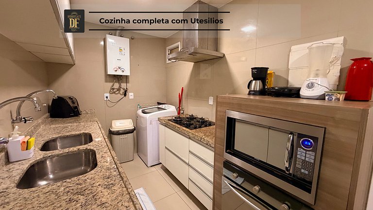 02 Quartos, Vista Mar e Piscinas, Maquina de Lavar